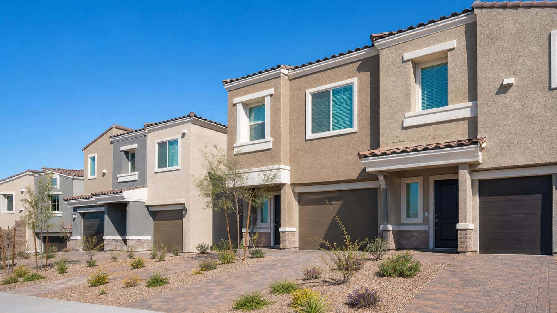 Contemporary Las Vegas investment townhome exteriors